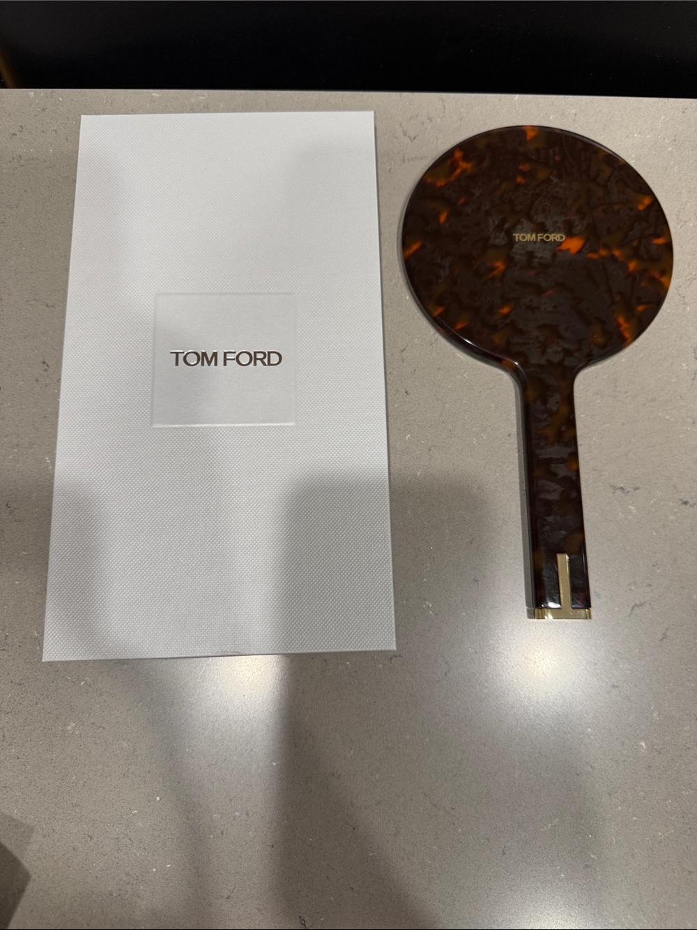 Tom Ford Tortoiseshell Handheld Mirror with Box. New/ Never Used